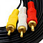 Oypla 5m Triple 3 Phono 3RCA to 3RCA AV Audio Video Gold Cable Lead