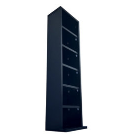 Oypla 6 Tier Black Wooden CD Game Book Shelf Storage Tower Rack - Fits 102 CDs