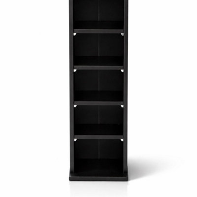 Oypla 6 Tier Black Wooden CD Game Book Shelf Storage Tower Rack - Fits ...