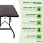 Oypla 6ft Folding Rattan Trestle Table Heavy Duty Catering Garden Party 1.8m