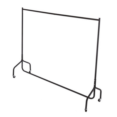 Oypla 6ft Garment Clothes Rail Super Heavy Duty All Metal Black