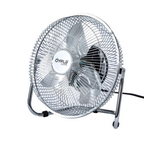 Oypla 9" Inch Chrome 3 Speed Floor Standing Gym Fan Hydroponic