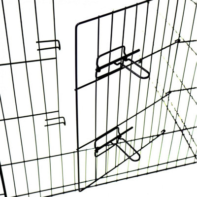 Oypla 91cm Large Folding Pet Dog Rabbit Run Play Pen Cage Enclosure Fence