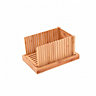Oypla Bamboo Wooden Bread Slicer Chopping Cutting Board with Crumb Catcher
