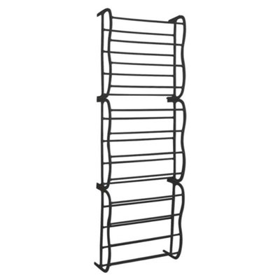 Oypla Black 36 Pair Over Door Hanging Shelf Shoe Rack Storage Organiser