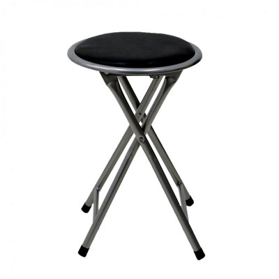 Oypla Black Padded Folding Breakfast Kitchen Bar Stool Seat DIY at B Q