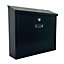 Oypla Black Wall Mounted Lockable Waterproof House Mailbox Postbox