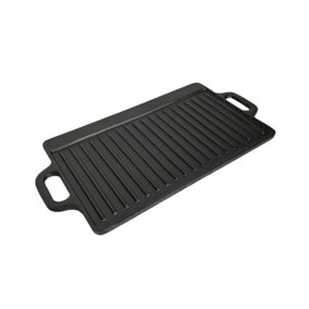 Oypla Cast Iron Non Stick Reversible Griddle Pan BBQ Grill Plate