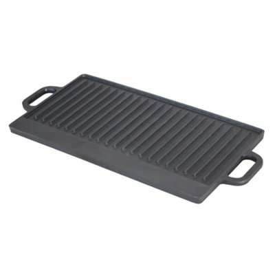 Oypla Cast Iron Non Stick Reversible Griddle Pan BBQ Grill Plate