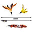 Oypla Cat Wand Teaser Interactive Toy with 3 Interchangeable Feather Tips