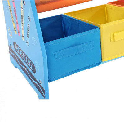 Oypla Childrens Organisation Crayon Bookcase Shelf Storage Rack Sling