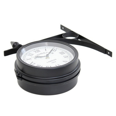 Oypla Double Sided Paddington Station Outdoor Garden Wall Clock