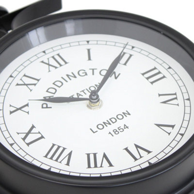 Oypla Double Sided Paddington Station Outdoor Garden Wall Clock