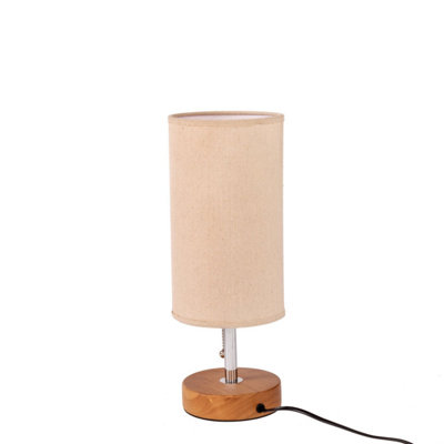 Oypla Dual USB Charging Bedside Nightstand Table Lamp with Linen