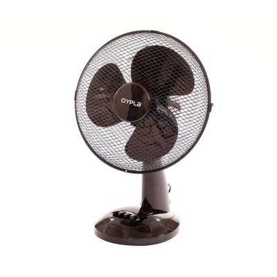 Oypla Electrical 12" 3 Speed Oscillating Black Electric Desk Home Office Fan