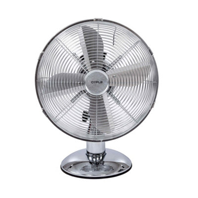 Oypla Electrical 12" Inch Chrome Metal 3 Speed Desk Fan Oscillating