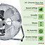 Oypla Electrical 14" Inch Chrome 3 Speed Floor Standing Gym Fan Hydroponic