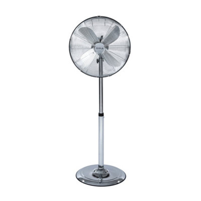 Oypla Electrical 16" Inch 40cm Chrome Metal Pedestal 3 Speed Stand Fan Cooling