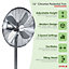 Oypla Electrical 16" Inch 40cm Chrome Metal Pedestal 3 Speed Stand Fan Cooling