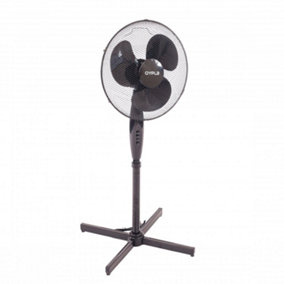 Oypla Electrical 16" Oscillating Black Extendable Free Standing Tower Pedestal Cooling Fan