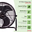 Oypla Electrical 18" Inch Black 3 Speed Floor Standing Gym Fan Hydroponic