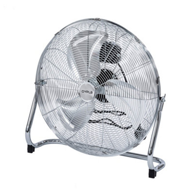 Oypla Electrical 20" Inch 50cm Chrome 3 Speed Floor Standing Gym Fan Hydroponic