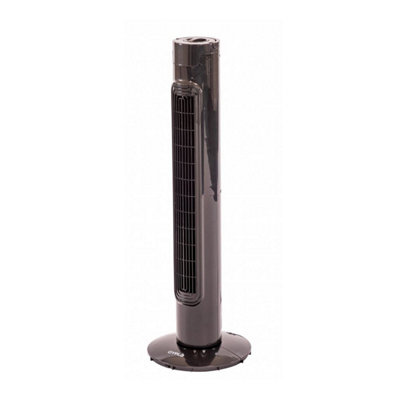 Oypla Electrical 30" Free Standing Black 3-Speed Oscillating Tower Cooling Fan