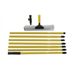 Squeegee Broom for Floor, 18'' Rubber Squeegee with 60'' Long Handle for  Bathroom Tile, Garage Concrete, Deck, Shower Glass, Window Cleaning, Heavy  Duty Household Floor Wiper Black and Yellow