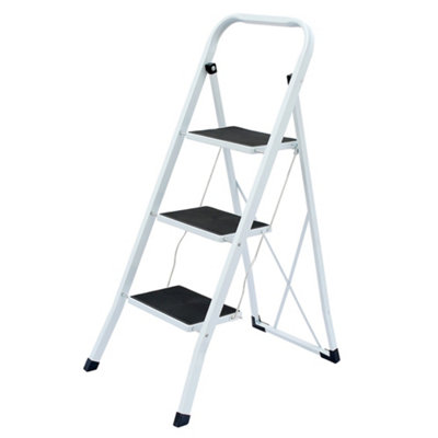 Oypla Foldable 3 Step Ladder Stepladder Non Slip Tread Safety Steel