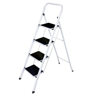 Oypla Foldable 4 Step Ladder Stepladder Non Slip Tread Safety Steel Step