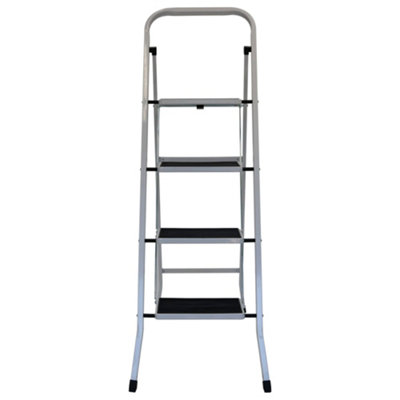 Oypla Foldable 4 Step Ladder Stepladder Non Slip Tread Safety Steel Step