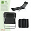 Oypla Folding Reclining Sun Lounger Beach Garden Camping Bed Chair