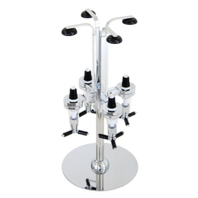 Oypla Four Bottle Rotating Spirit Drink Dispenser Stand Bar Shot