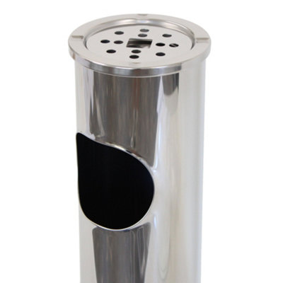 Taylor & Brown 2-in-1 Stainless Steel Ashtray & Waste Bin, Free-Standing Outdoor Cigarette - Foto 8