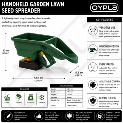 Oypla Handheld Garden Lawn Grass Feed Seed Fertiliser Spreader Shaker