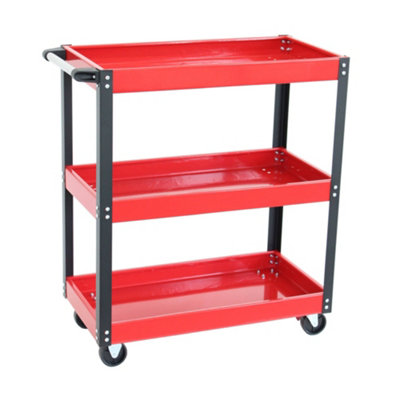 Oypla Heavy Duty 3 Tier Mobile Workshop Garage Tool Storage Trolley