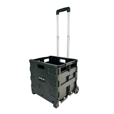 Folding Boot Cart Shopping Trolley Fold Up Storage Box Wheels Crate  Foldable