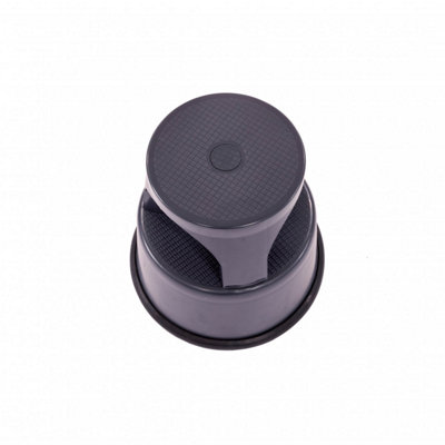 Oypla Heavy Duty Grey Plastic Rolling Kick Step Stool Non Slip - 150kg ...
