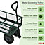 Oypla Heavy Duty Metal Gardening Trolley - Green Trailer Cart