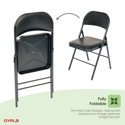 Oypla Heavy Duty Padded Folding Metal Desk Office Chair Seat DIY