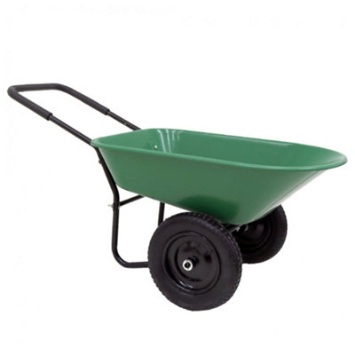 Oypla Heavy Duty Plastic Two Wheeled 70L Yard Garden Wheelbarrow Pneumatic Tyre