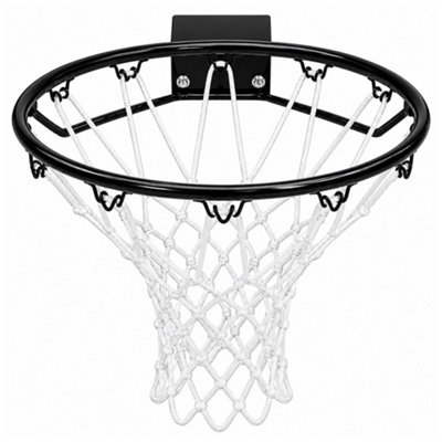 Oypla Heavy Duty Wall Mounted Full Size Black Basketball Hoop Rim and Net