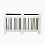 Oypla Large White Wooden Slatted Grill Radiator Cover MDF Cabinet