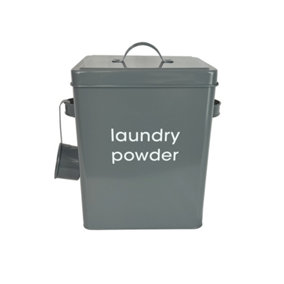 Oypla Laundry Powder Canister Storage Tin Container with Scoop