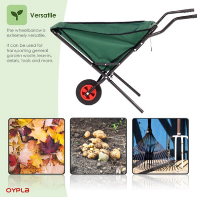 Oypla Lightweight Folding Garden Wheelbarrow Foldable Wheel Barrow