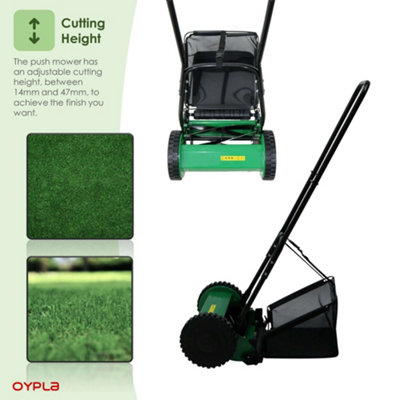 Oypla Manual Hand Push Grass Cutter Lawn Mower Lawnmower 30cm Cutting Width DIY at B Q