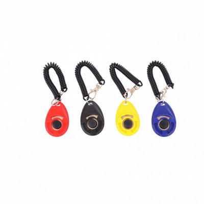 Oypla Multicoloured Pack of 4 Pet Dog Puppy Cat Training Clicker with Wrist Strap