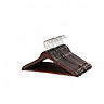Oypla Pack of 20 Dark Brown Wooden Clothes Garment Coat Suit Hangers with Trouser Bar