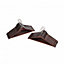 Oypla Pack of 20 Dark Brown Wooden Clothes Garment Coat Suit Hangers with Trouser Bar