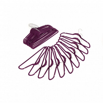 Oypla Pack of 20 Purple Non-Slip Space Saving Velvet Clothes Garment Coat Suit Hangers